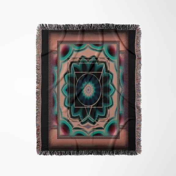 Mandala 9 Chakra Meditation Spirituality Newage Pastel Power Energy Balance Peace Green Pink, Woven Blanket