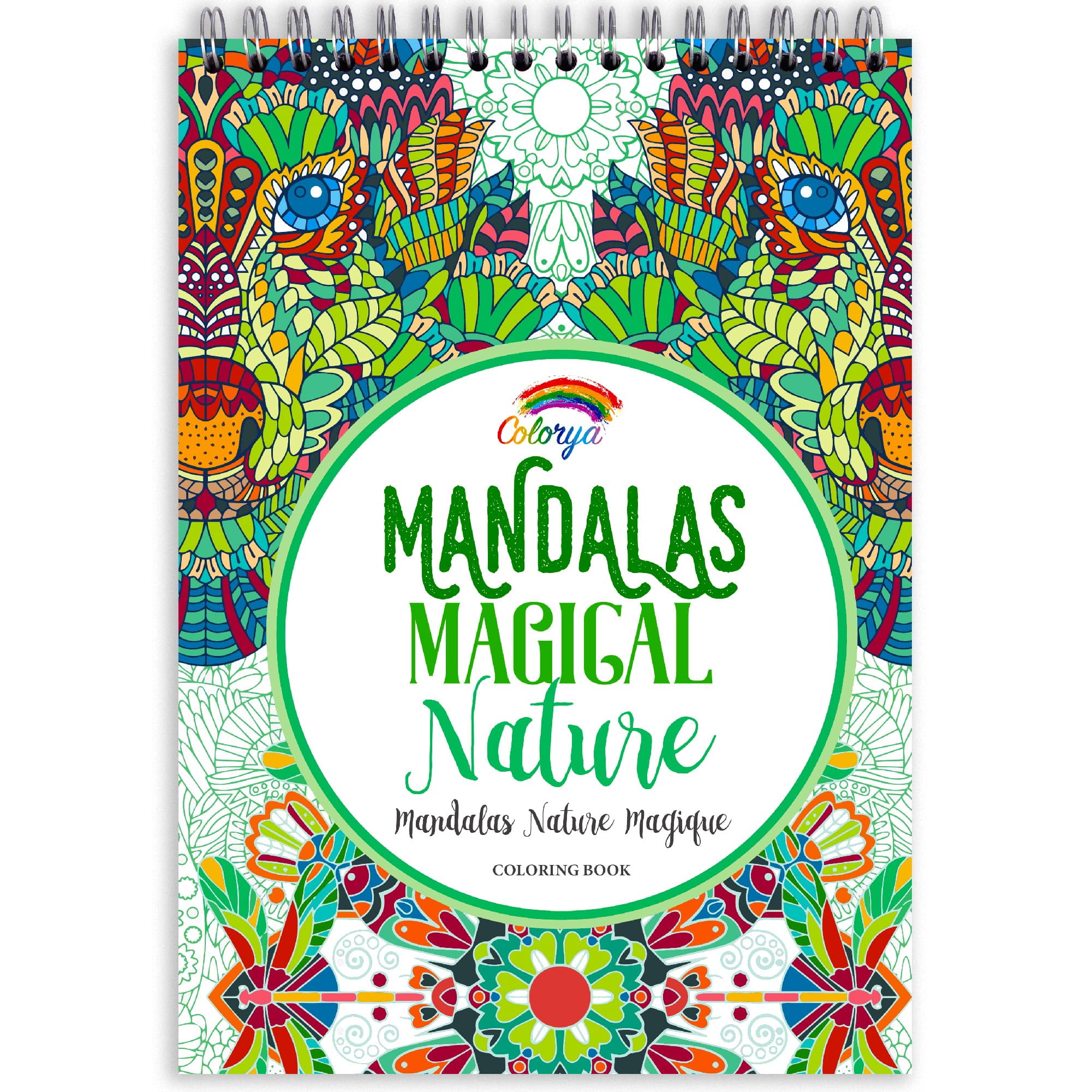 Mandala Adult Coloring Books by Colorya - A4 Size - Mandalas Magical Nature Coloring Books for Adults - No Medium Bleeding, One-Sided Printing