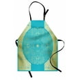 thumbnail image 1 of Mandala Apron Vibrant Framework Design Circular Floral Figure and Borders Exotic Royal, Unisex Kitchen Bib Apron with Adjustable Neck for Cooking Baking Gardening, Sky Blue and Yellow, by Ambesonne, 1 of 3