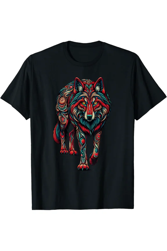 Mandala Art Red Wolf Lover Wolves T-Shirt, Unisex T-Shirt