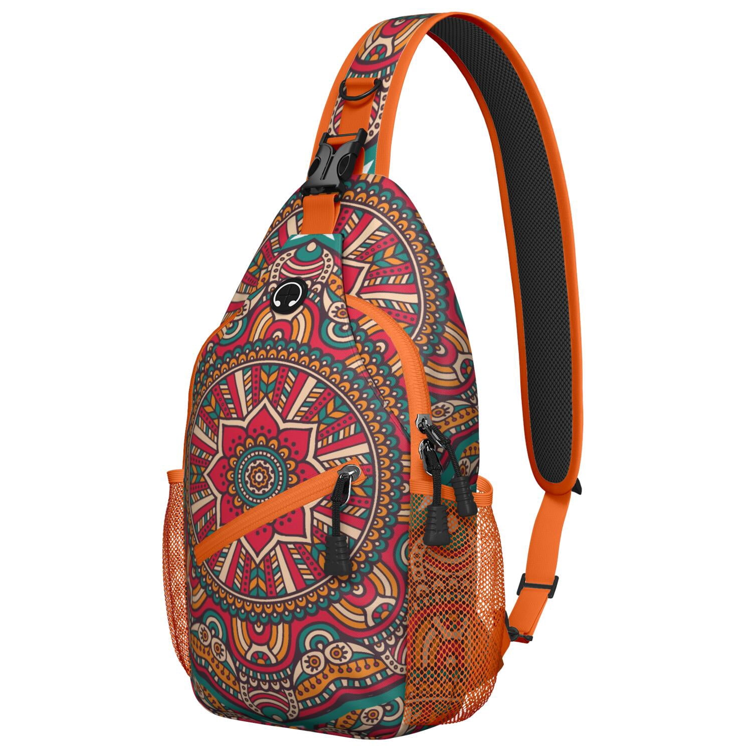Paisley Boho Sling Backpack for Women, Vintage Ethnic  display picture 1