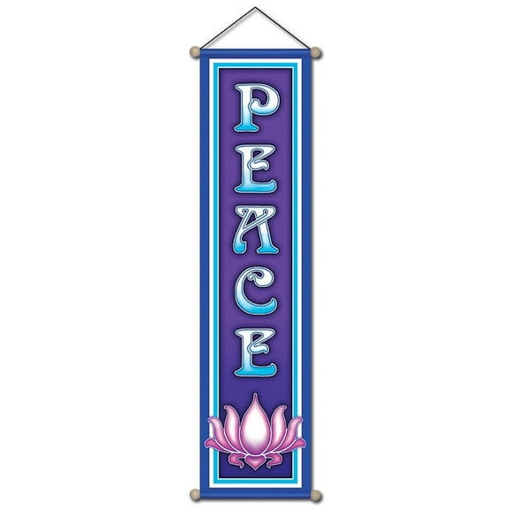 Mandala Arts Peace Lotus Small Affirmation Banner