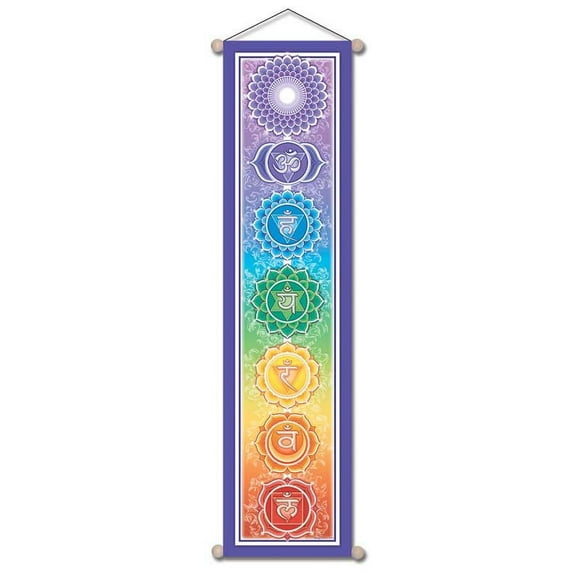 Mandala Arts Rainbow Chakra Small Affirmation Banner
