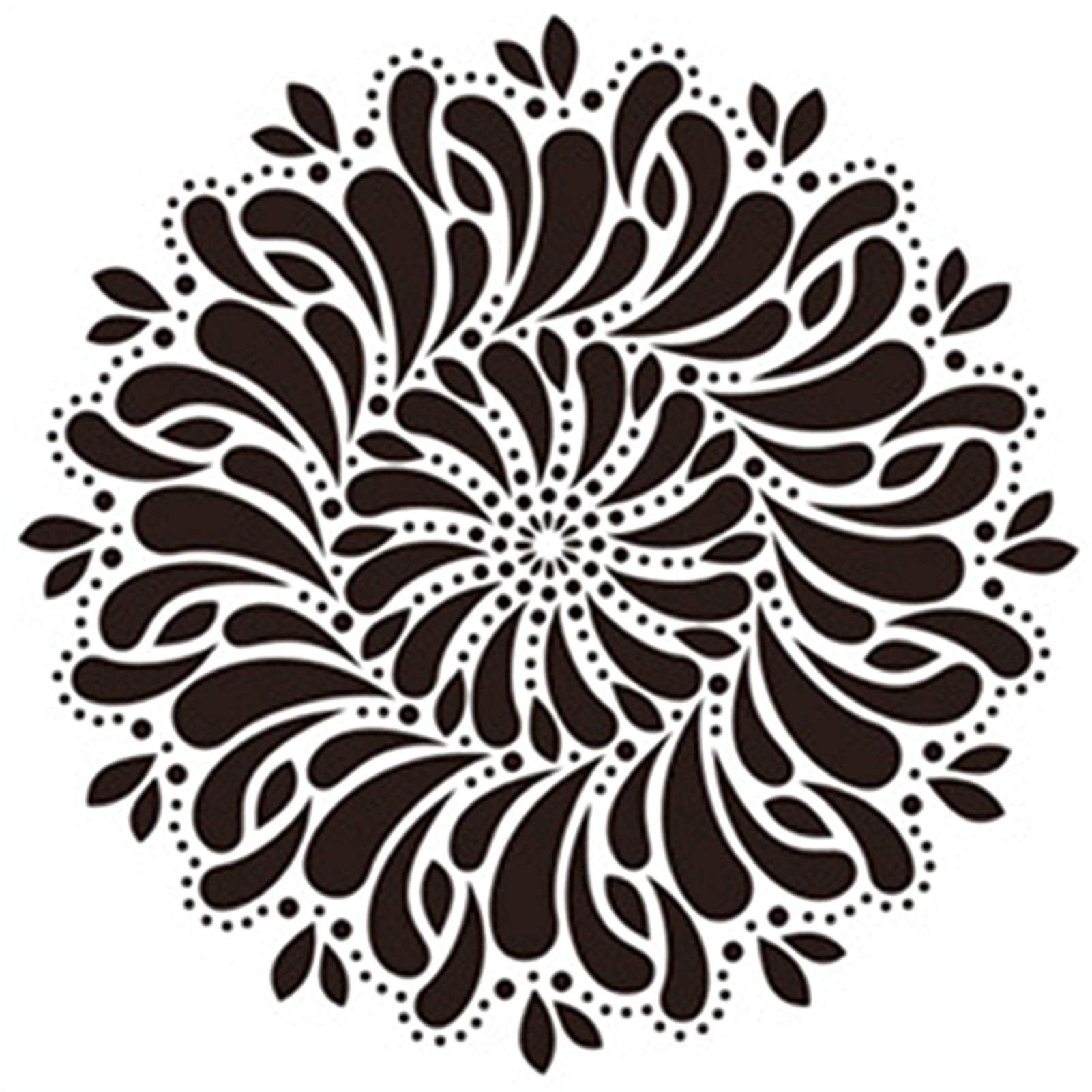 Stencils for Painting on Wood,Wall,Home Decor,20x20cm Mandala Leaves Ivy  DIY Reusable Stencils Painting Scrapbook Art Templates for Painting on