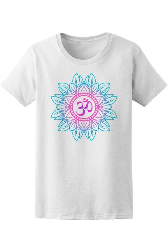 Mandala Beautiful Om Symbol T-Shirt Women -Image by Shutterstock, Female Small