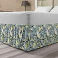 thumbnail image 1 of Mandala Bed Skirt, Floral Mandala Ornamental Vintage Blooming Flowers Foliage Leaves Garden Themed, Elastic Bedskirt Dust Ruffle Wrap Around for Bedding Decor, 4 Sizes, Yellow Blue, by Ambesonne, 1 of 2