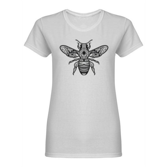 Mandala Bee Shaped T-Shirt Women -Image by Shutterstock, Female Medium