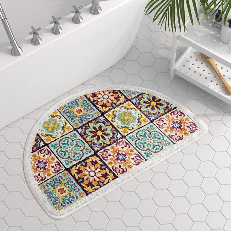 Mandala Bohemia Half Round Door Mat Half Circle Area Rug Doormat Home