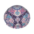 thumbnail image 1 of Mandala Boho Pattern Shower Cap, Double Layers Shower Cap Rreusable Waterproof, Elastic Bathing Hair Hat for Women, Washable Hair Cap for All Hair Lengths, 1 of 5