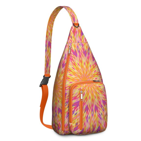 Mandala Boho Sling Backpack – Trippy Geometric Meditation Daypack with Psychedelic Floral Design, Ethnic Zen Pattern Crossbody Bag for Yoga, Hiking & Mindful Travel