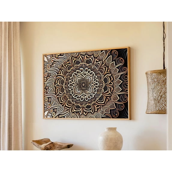 Mandala Boho Spiritual Embossed Texture Museum-quality Paper Tribal ...