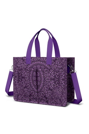 Mandala Canvas Tote Bag for Women with Compartments, Large Classic Teacher Student Shoulder Bag Nurse Purses Crossbody Bags Work Laptop Book Bag Satchels Handbags
