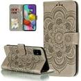 thumbnail image 1 of Mandala Case for Samsung Galaxy A51 4G, Premium Leather Flip Wallet Card Slots Magnetic Stand Protective Cover Ultra Slim Case with Lanyard, Embossed Flip Cover-Gray, 1 of 14