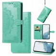 thumbnail image 1 of Mandala Case for iPhone 16, Premium Leather Flip RFID Blocking Wallet Card Magnetic Stand Protective Slim Shockproof Case with Lanyard, Embossed Flower Cover,Green, 1 of 8