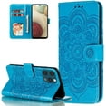 thumbnail image 1 of Mandala Case for iPhone11 6.1, Premium Leather Flip Wallet Card Slots Magnetic Stand Protective Cover Ultra Slim Case with Lanyard, Embossed Flip Cover-Blue, 1 of 14