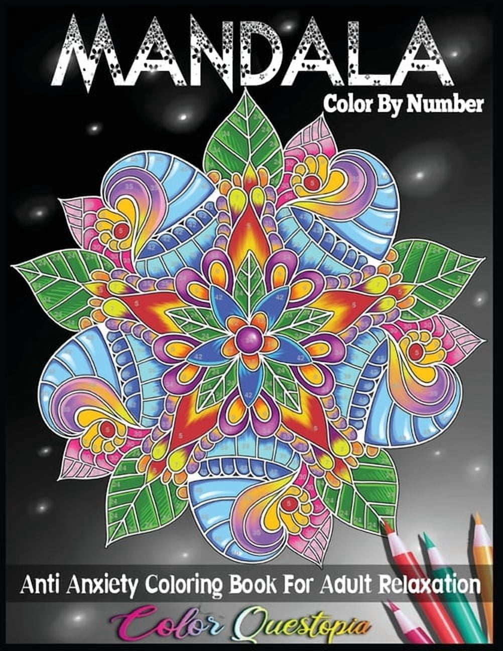 COLOR QUESTOPIA Mandala Color by Number: Anti Anxiety Coloring Book for Adult Relaxation (Large Print) (Paperback)