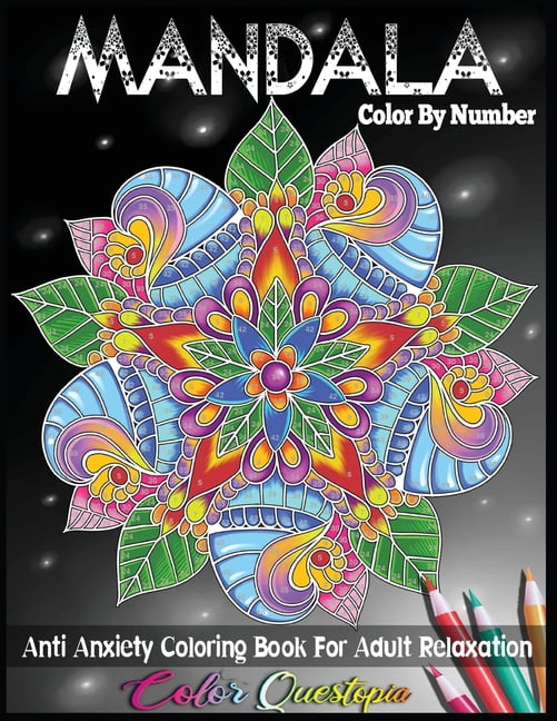 Relaxation Color By Number - Anti Anxiety Coloring Book For Adults Black  Background: Relaxing Easy Designs for Stress Relief