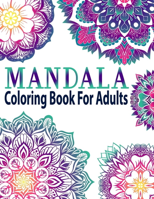 cool flowers mandalas coloring book for adults stress- relief
