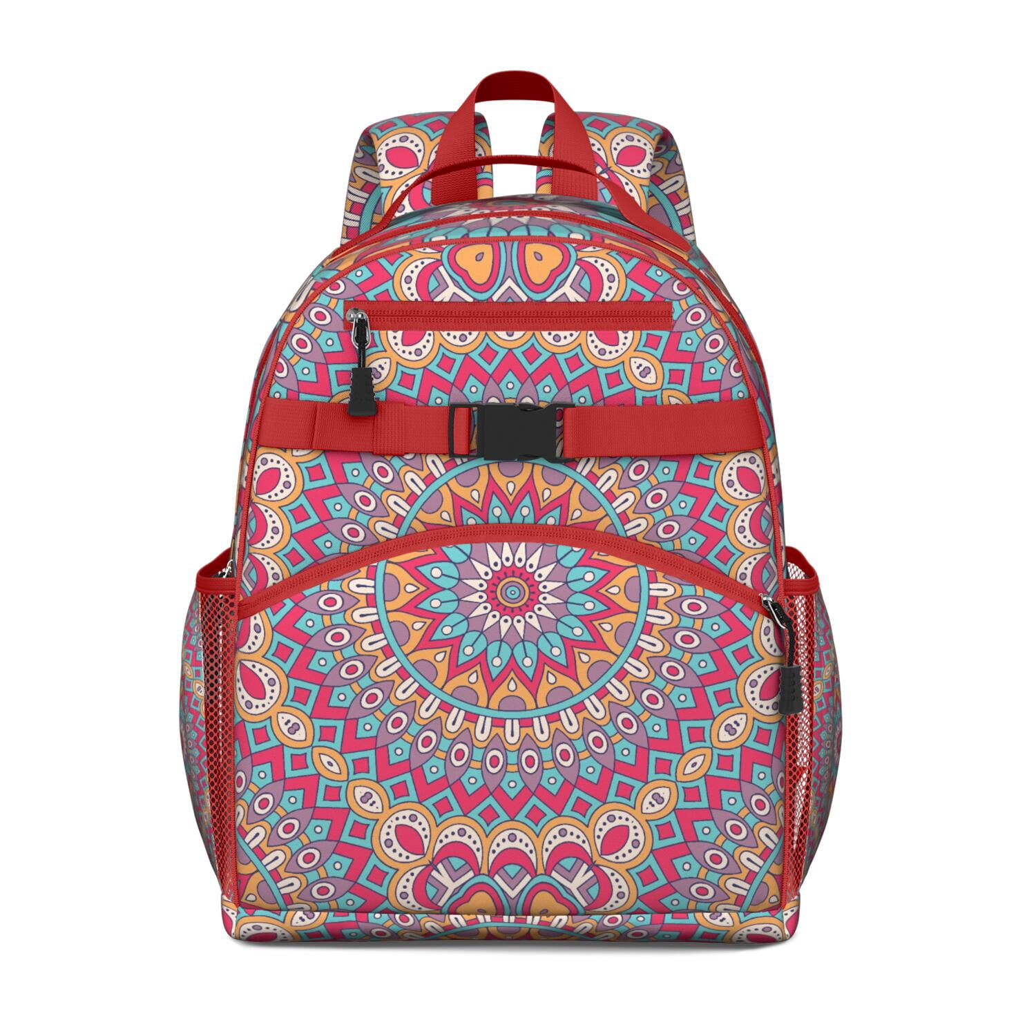 Mandala red backpack Tribal Boho Mandala Students main image 2