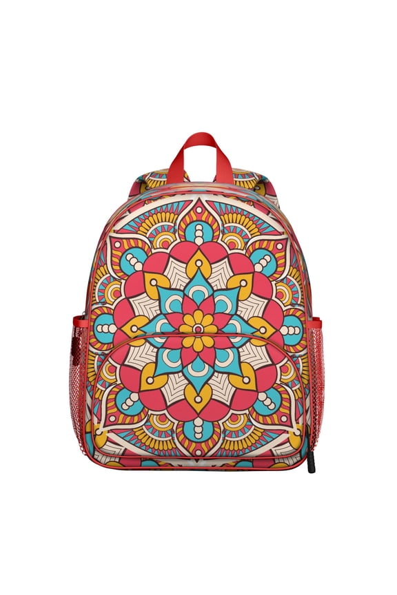 Mandala Cosmic Students Backpack - Boho Chic Yoga Design with Sacred Spiritual Elements and Tranquility Pattern, Durable Lightweight School Bag