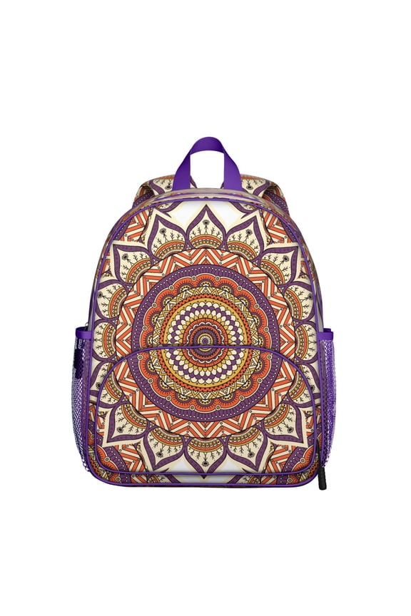 Mandala Cosmic Students Backpack - Boho Chic Yoga Design with Sacred Spiritual Elements and Tranquility Pattern, Durable Lightweight School Bag