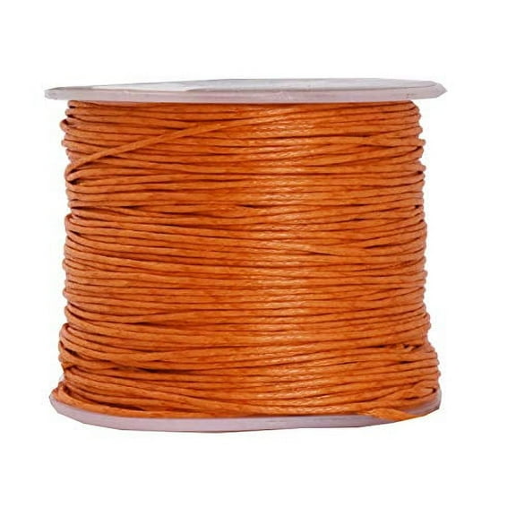 Mandala Crafts 0.5mm 109 Yards Jewelry Making Crafting Beading Macramé Waxed Cotton Cord Thread (Orange)