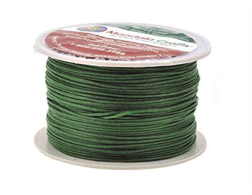 Mandala Crafts 0.5mm Waxed Cotton Cord - 109 Yards Spool, Cream Color, For Jewelry Making, Macrame, Crafts & Beading