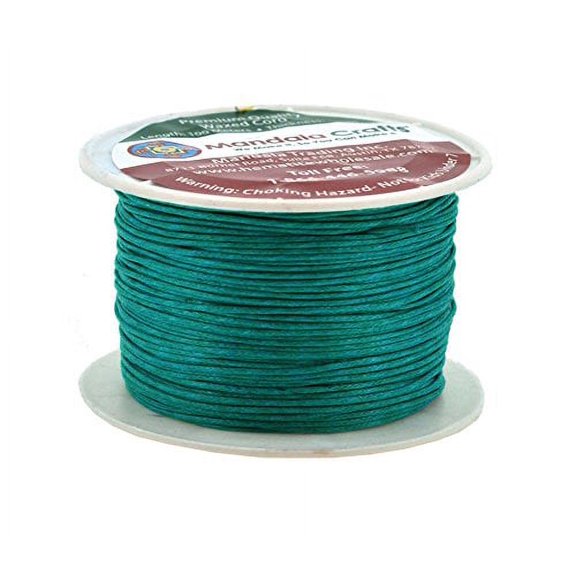 Mandala Crafts 1mm 109 Yards Jewelry Making Beading Crafting Macramé Waxed Cotton Cord Thread (Teal)