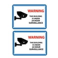 thumbnail image 1 of Mandala Crafts 24 Hour Video Surveillance Sign, Security Camera Sign, Rectangular Aluminum Warning Sign for Outdoors, Homes, Businesses, CCTV Recording 2-Pack Yellow, 1 of 6