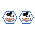 thumbnail image 1 of Mandala Crafts 24 Hour Video Surveillance Sign, Security Camera Sign, Aluminum Warning Sign for Outdoors, Homes, Businesses, CCTV Recording 2-Pack Blue Hexagon, 1 of 6