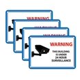 thumbnail image 1 of Mandala Crafts 24 Hour Video Surveillance Sign, Security Camera Sign, Rectangular Aluminum Warning Sign for Outdoors, Homes, Businesses, CCTV Recording 4-Pack Red, 1 of 6