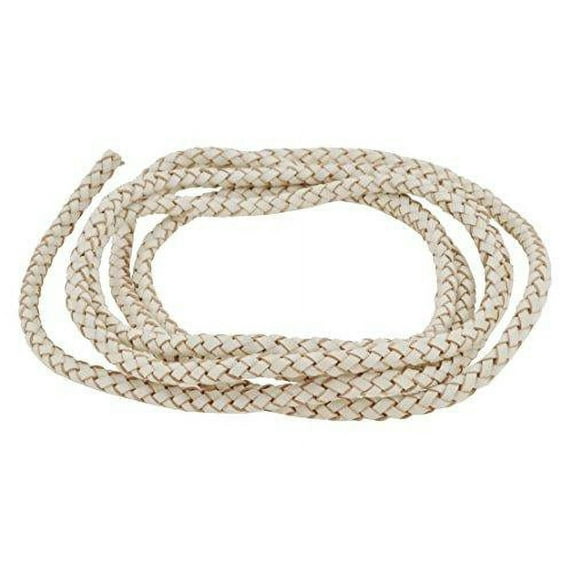 Mandala Crafts 6mm Braided Leather Cord, Genuine Leather Round Bolo Cord for Jewelry Making, Bolo Ties, Wrapping, Crafting