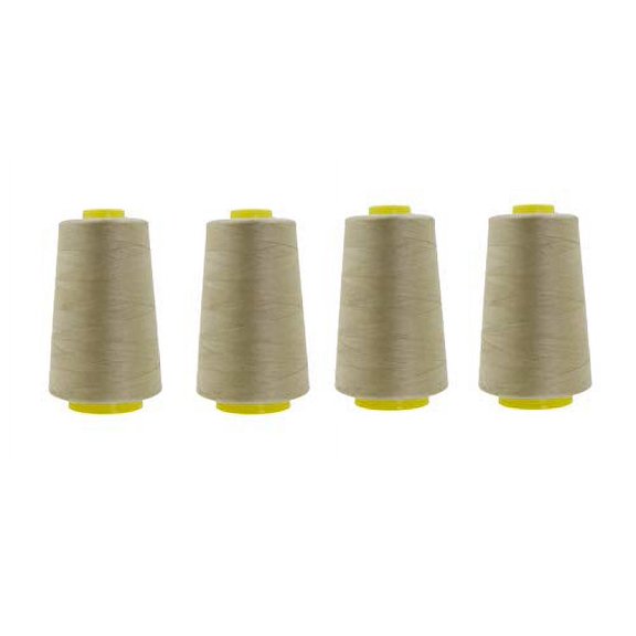Mandala Crafts All Purpose Sewing Thread from Polyester for Serger Overlock Quilting Sewing Machine Pack of 4 40S/2 Beige