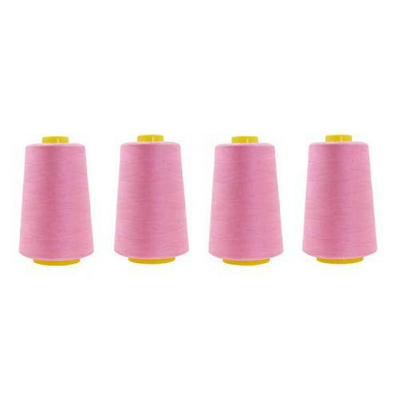 Mandala Crafts All Purpose Sewing Thread from Polyester for Serger Overlock Quilting Sewing Machine Pack of 4 40S/2 Pink