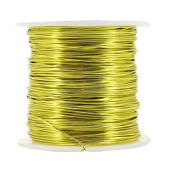 Mandala Crafts Anodized Aluminum Wire for Sculpting, Armature, Jewelry Making, Gem Metal Wrap, Garden, Colored and Soft, 1 Roll(20 Gauge, Yellow Green)