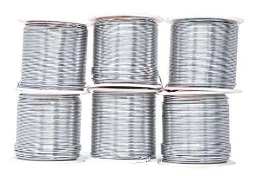 Mandala Crafts Anodized Aluminum Wire for Sculpting, Armature, Jewelry Making, Gem Metal Wrap, Garden, Colored and Soft, Assorted 6 Rolls (18 Gauge, Combo 2)