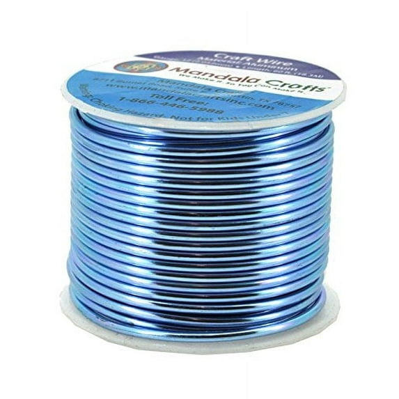 Mandala Crafts Anodized Aluminum Wire for Sculpting, Armature, Jewelry Making, Gem Metal Wrap, Garden, Colored and Soft, 1 Roll(12 Gauge, Ice Blue)