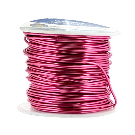 Mandala Crafts Anodized Aluminum Wire for Sculpting, Armature, Jewelry Making, Gem Metal Wrap, Garden, Colored and Soft, 1 Roll(16 Gauge, Hot Pink)