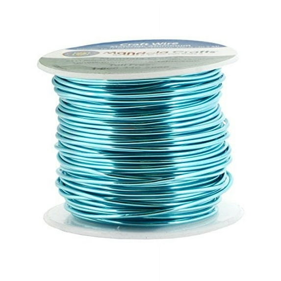 Mandala Crafts Anodized Aluminum Wire for Sculpting, Armature, Jewelry Making, Gem Metal Wrap, Garden, Colored and Soft, 1 Roll(16 Gauge, Turquoise)