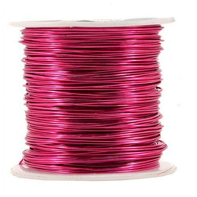 Mandala Crafts Anodized Aluminum Wire for Sculpting, Armature, Jewelry Making, Gem Metal Wrap, Garden, Colored and Soft, 1 Roll(16 Gauge, Hot Pink)