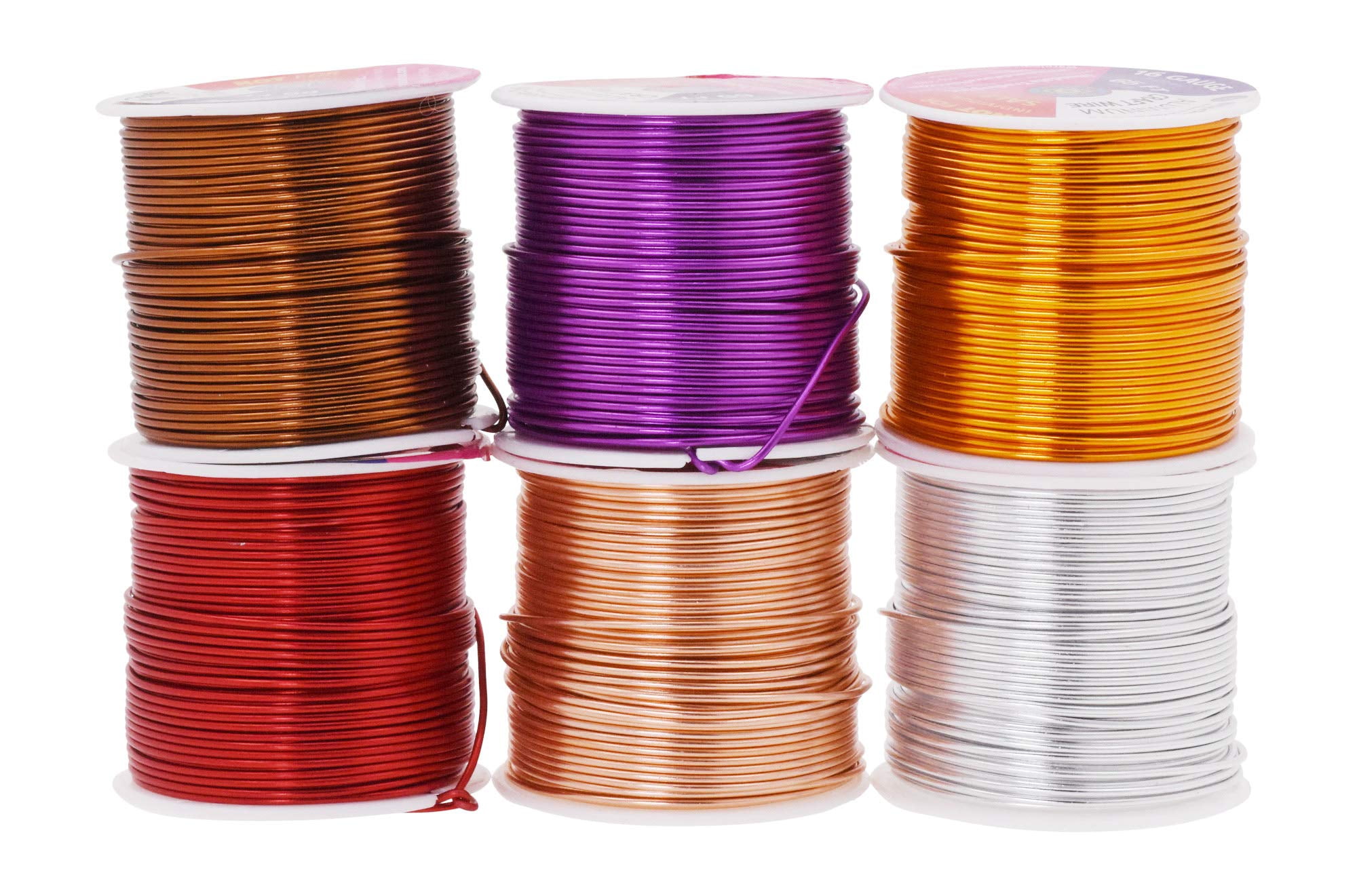 Mandala Crafts Anodized Aluminum Wire for Sculpting, Armature, Jewelry Making, Gem Metal Wrap, Garden, Colored and Soft, Assorted 6 Rolls