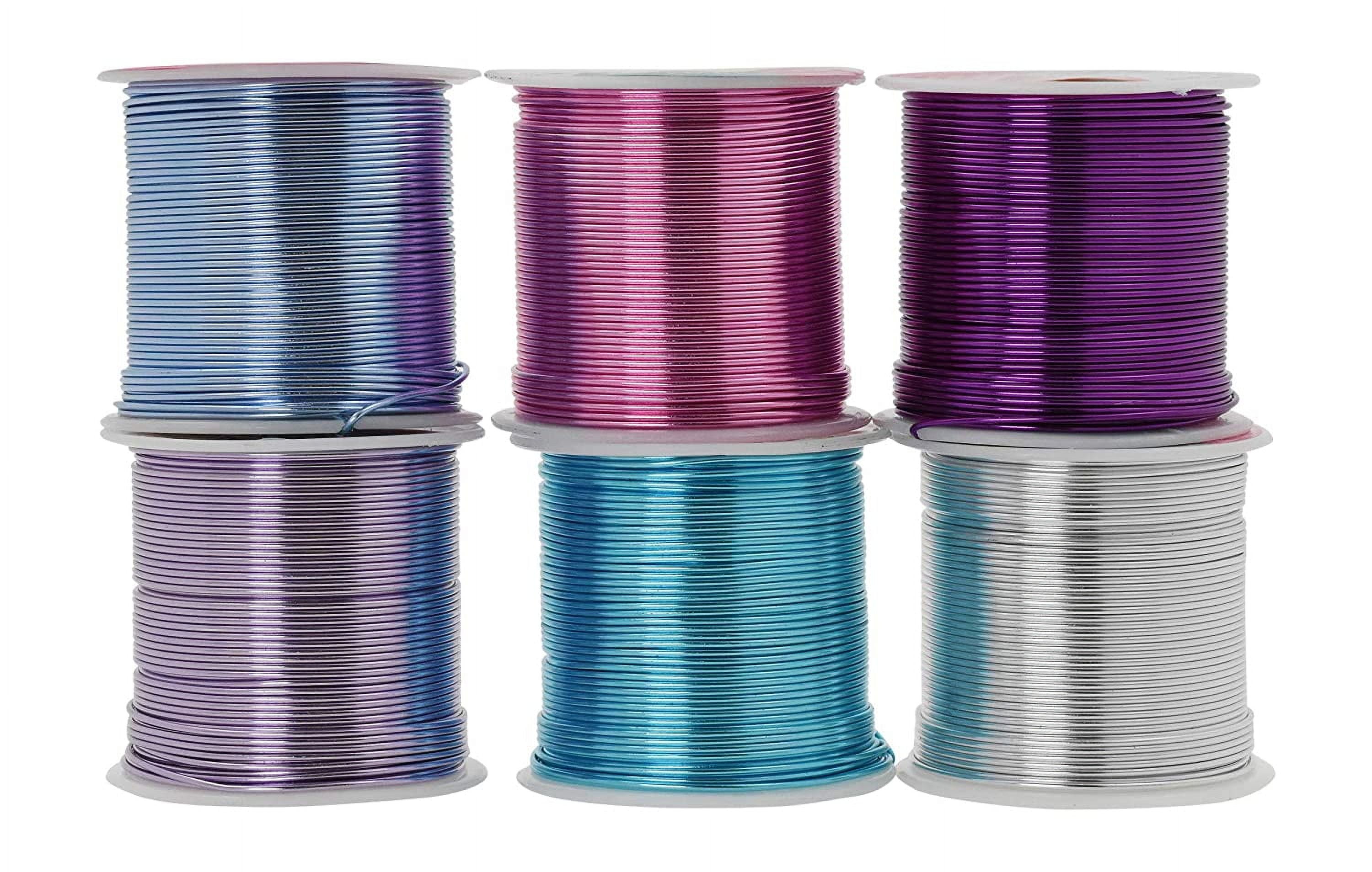 Mandala Crafts Anodized Aluminum Wire for Sculpting, Armature, Jewelry Making, Gem Metal Wrap, Garden, Colored and Soft, Assorted 6 Rolls