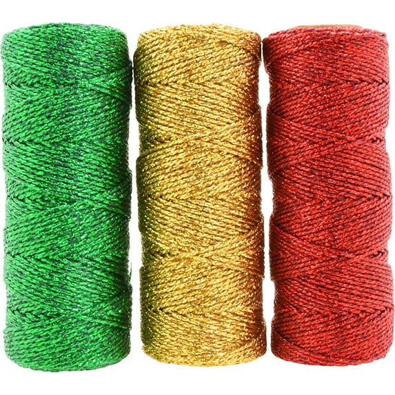 Mandala Crafts Bakers Twine for Gift Wrapping - 11 Ply 165 Yards Decorative Bakers Twine String for Crafts Christmas Holiday Wedding