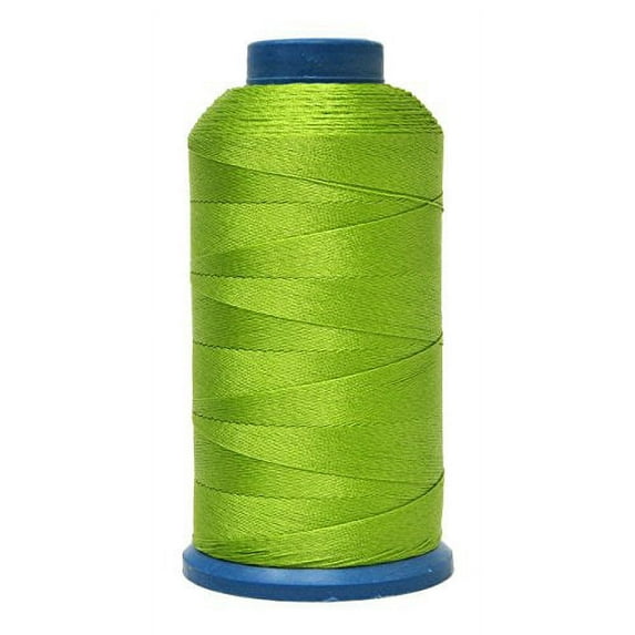 Mandala Crafts Bonded Nylon Thread for Sewing Leather, Upholstery, Jeans and Weaving Hair; Heavy-Duty; 1500 Yards Size 69 T70 (Apple Green)
