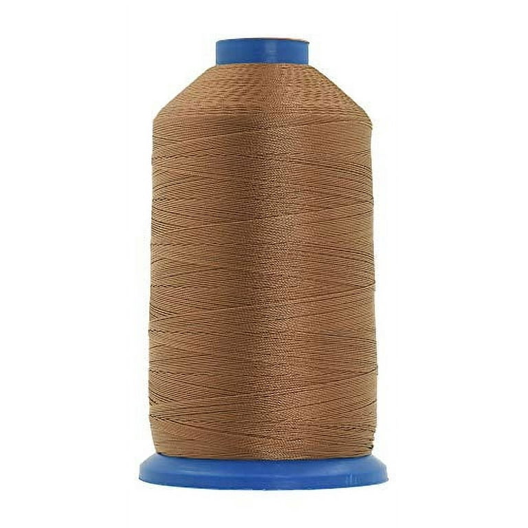 Mandala Crafts Bonded Nylon Thread for Sewing Leather, Upholstery, Jeans  and Weaving Hair; Heavy-Duty (T210 #207 630D/3, Russet Brown)