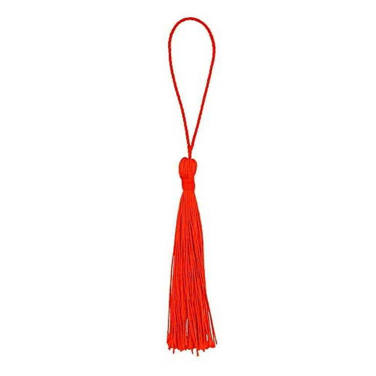 Mandala Crafts Bookmark Tassels for Crafts - Mini Tassels for Bookmarks Jewelry  Making Graduation - 5 Inch Pack of 100 Small Floss Sewing Tassels Red 5  Inches 