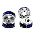 thumbnail image 1 of Mandala Crafts Crystal Glass Rondelle Spacer Beads for Jewelry Making, Beading, Crafting; Silver Tone 6mm Cobalt Blue, 1 of 4