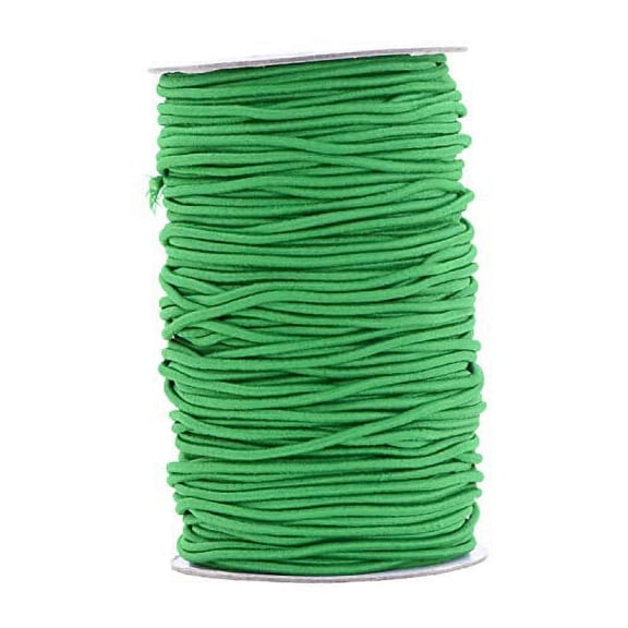 Mandala Crafts Elastic Cord Stretchy String for Bracelets, Necklaces, Jewelry Making, Beading, Masks (Kelly Green, 2mm 76 Yards)