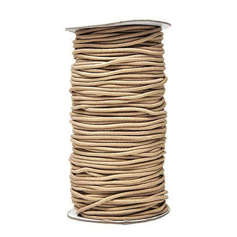 Mandala Crafts Elastic Cord Stretchy String for Bracelets, Necklaces, Jewelry Making, Beading, Masks (Tan, 2mm 76 Yards)