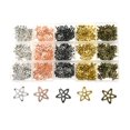 thumbnail image 1 of Mandala Crafts End Bead Cap, End Cap Bead Cover Assorted Set from Metal for Jewelry Making; Rose Gold, Gunmetal, Silver, Gold Color, 1 of 5